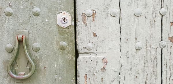 Full frame shot of closed old door