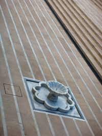 High angle view of tiled floor