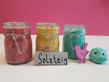 Close-up of stuffed toys on table