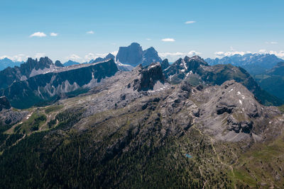 Scenic view of landscape and mountains against sky