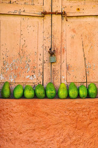 Lined mangos placed in a window, trinidad - cuba