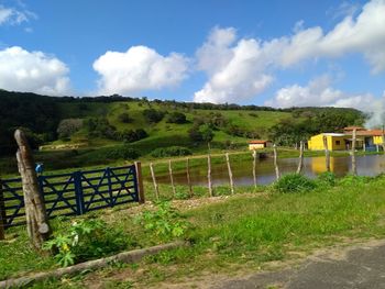 Scenic view of field against sky