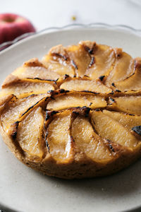 High angle view of cake in plate