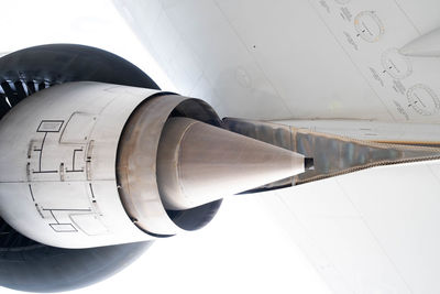 Close-up of airplane wing