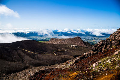 Scenic view of mountains against sky