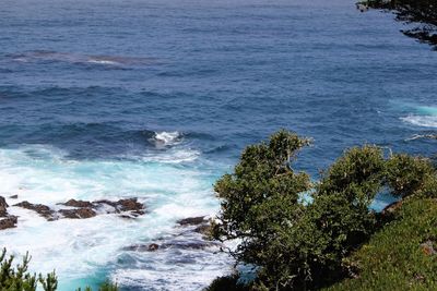 High angle view of sea against sky