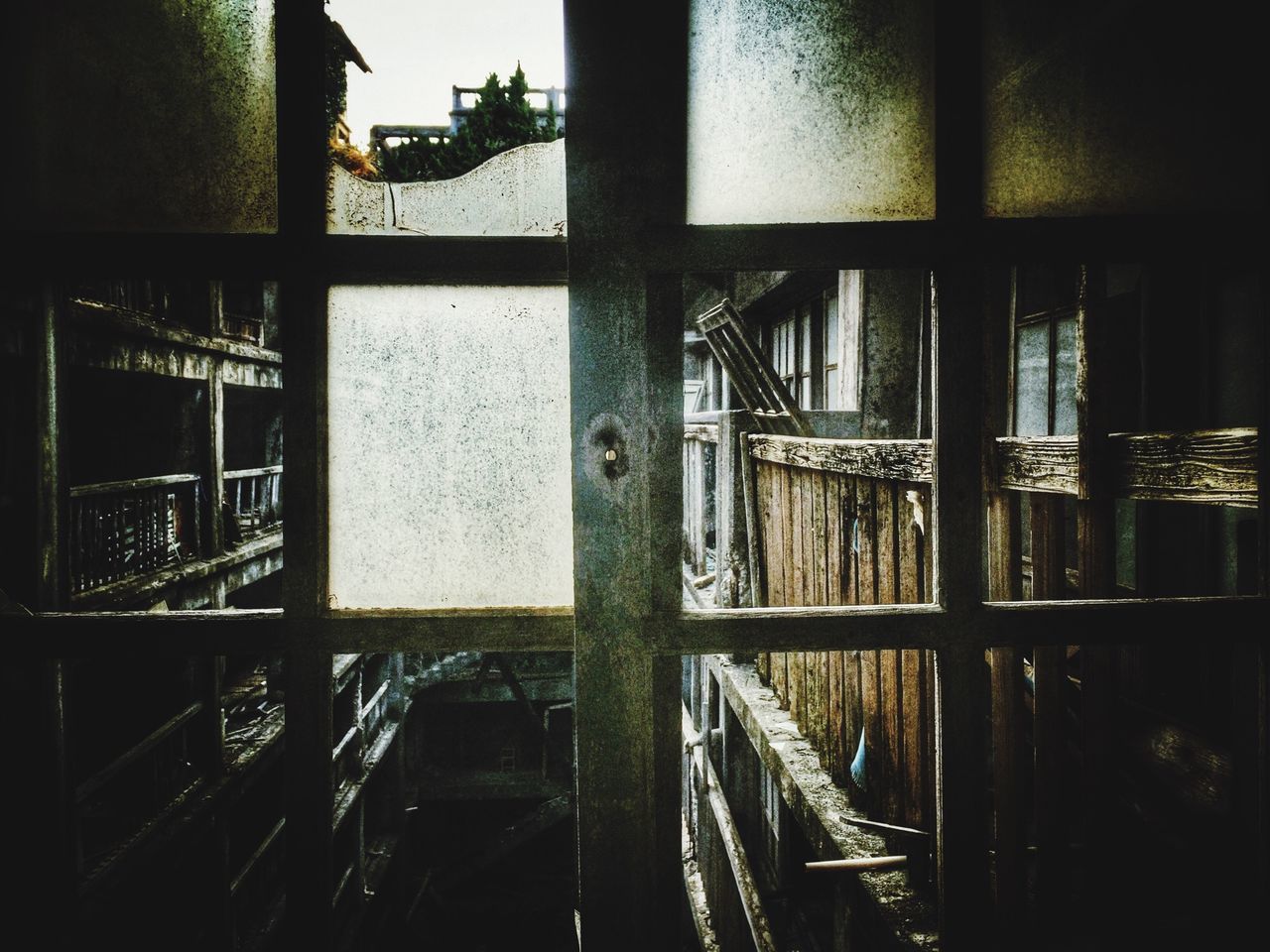 window, indoors, built structure, old, architecture, obsolete, abandoned, metal, run-down, damaged, deterioration, building exterior, weathered, house, wood - material, no people, door, day, glass - material, factory