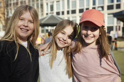 Portrait of smiling girls