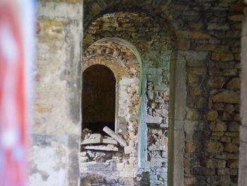 Close-up of old ruin building