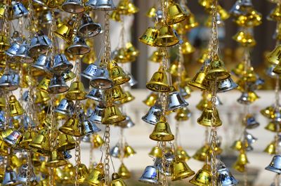 Full frame shot of bells for sale