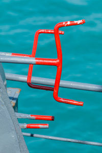 Close-up of water against blue sky