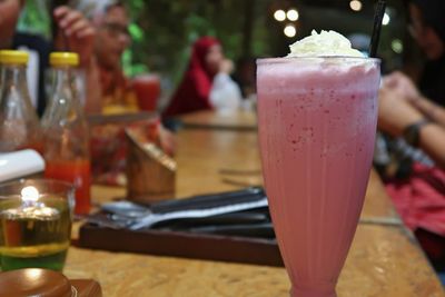 Close-up of drink on table at restaurant