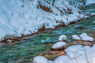 Partnach gorge in winter, bavaria germany.