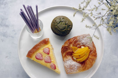 Close-up of food in plate on table