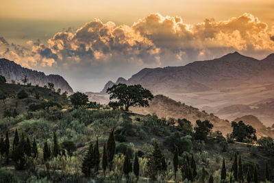 Scenic view of mountains against sky