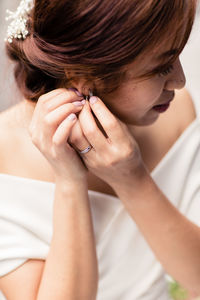 Close-up portrait of a woman