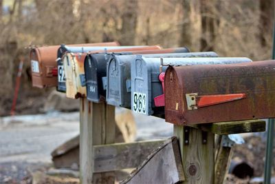 Rows of mailboxes 