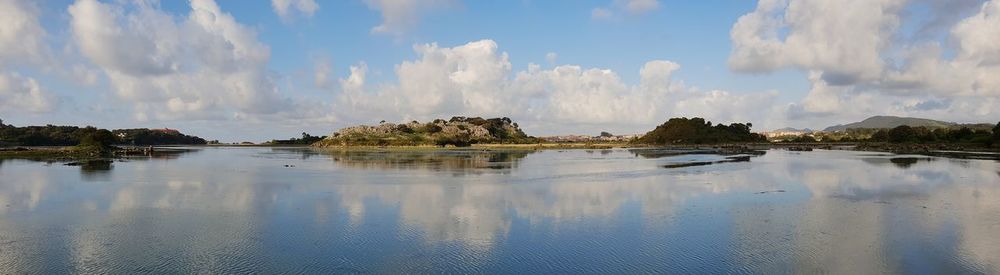 Panoramic view of lake against sky