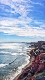 Scenic view of beach against sky