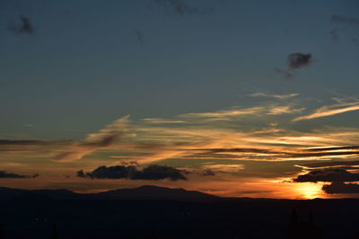 Silhouette of landscape at sunset