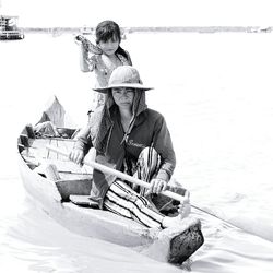 View of boats in water