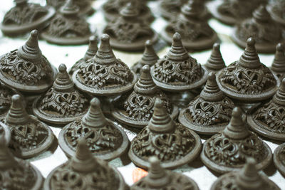 Thai pattern pottery sell in the market at ko kret, nonthaburi thailand