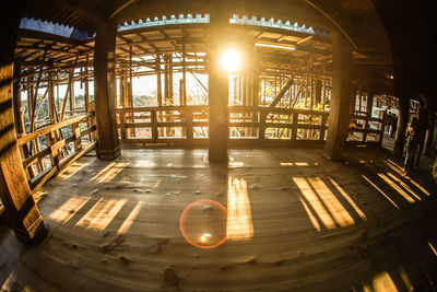 Interior of illuminated building