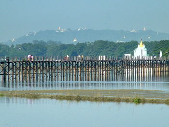 Reflection of building in lake