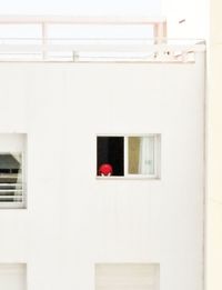 Close-up of window on white wall