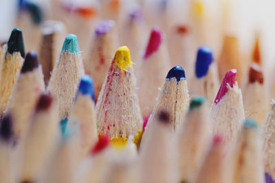 Close-up of multi colored pencils