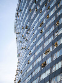 Low angle view of modern building against sky