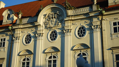 Low angle view of old building in city