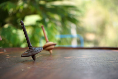 Close-up of toy on table