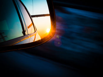 Close-up of side-view mirror