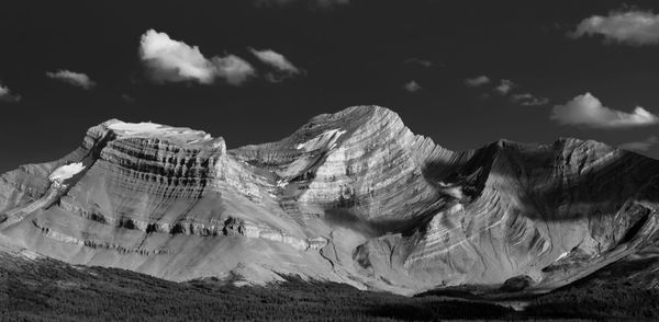 Panoramic view of rock formations against sky