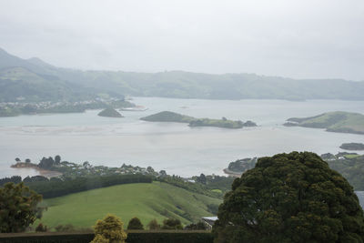 High angle view of landscape against sky