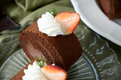 Close-up of cake in plate