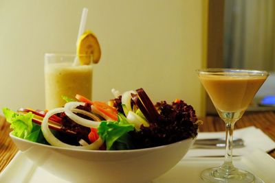 Close-up of food on table