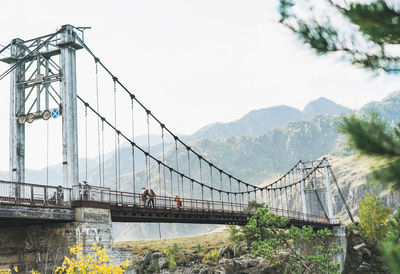 View of suspension bridge against sky