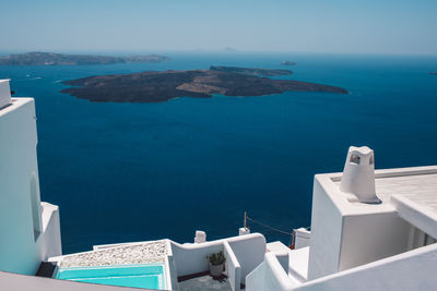 High angle view of sea against sky