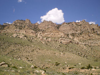 Scenic view of rocky mountains against sky