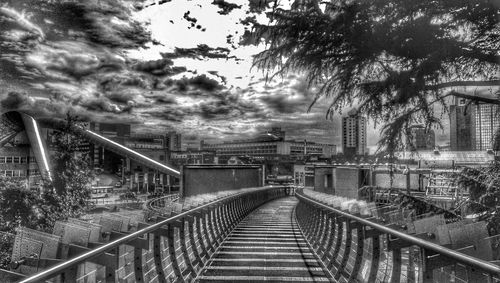 View of bridge against cloudy sky