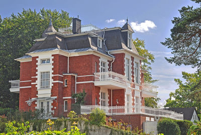 Low angle view of house against sky