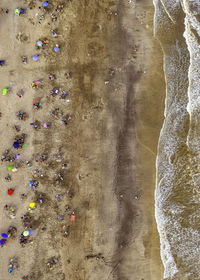 High angle view of rocks on shore