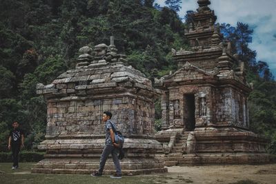 Tourists at a temple