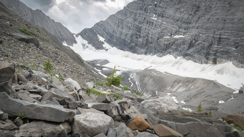 Scenic view of mountains against sky