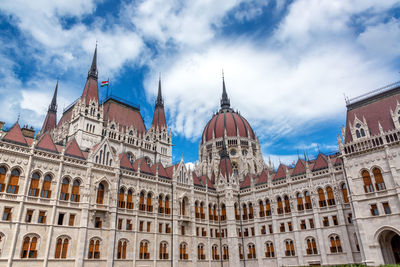 Low angle view of buildings against sky