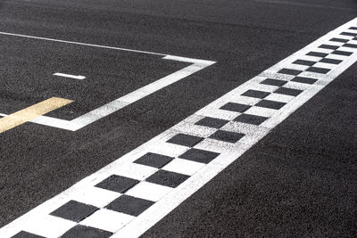 Zebra crossing on road