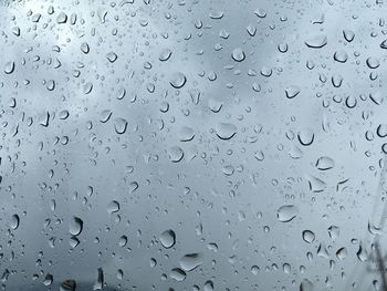 Full frame shot of wet glass window