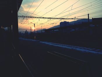 Railroad track at sunset